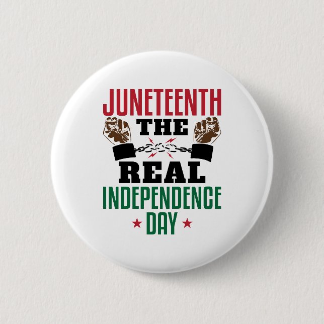 Juneteenth The Real Independence Day 6 Cm Round Badge (Front)