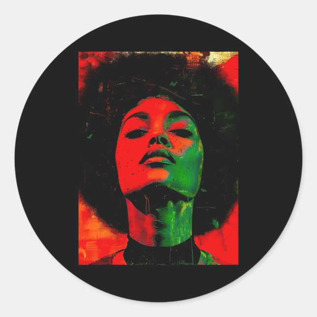 Juneteenth Themed Painting  Classic Round Sticker (Front)