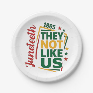 Juneteenth They Not Like Us 1865 Black History  Paper Plate