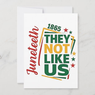 Juneteenth They Not Like Us 1865 Black History  Thank You Card