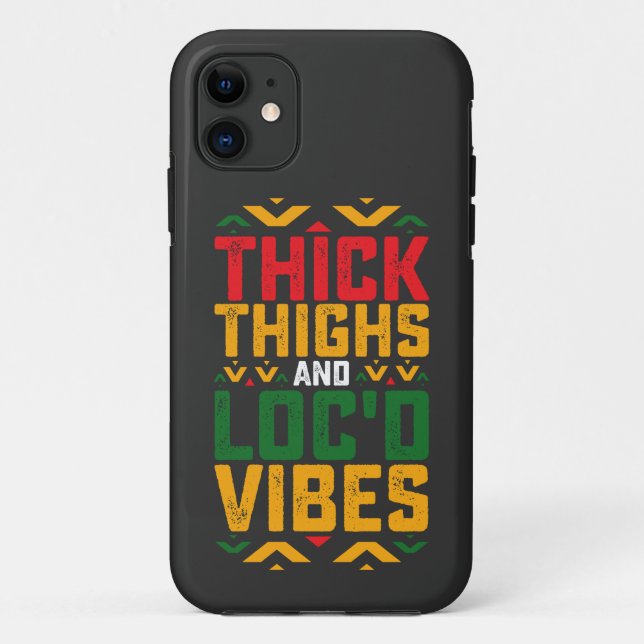 Juneteenth Thick Locd Vibes African American Case-Mate iPhone Case (Back)
