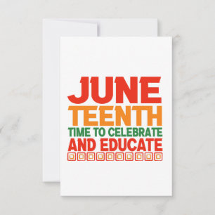 Juneteenth Time to Celebrate And Educate Black   Thank You Card