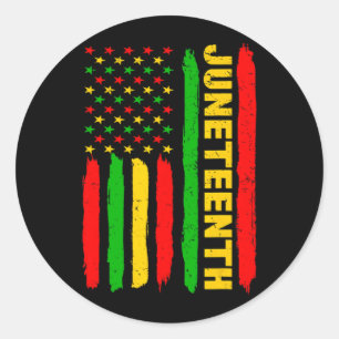 juneteenth us flag black history freedom african a classic round sticker