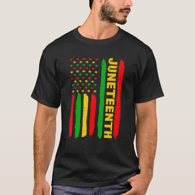 Juneteenth Us Flag Black History Freedom African A T-Shirt (Front)