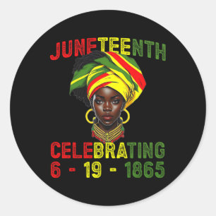 Juneteenth Usa African American Melanin Black Hist Classic Round Sticker