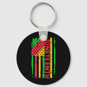 juneteenth usa flag 1865 african america black his key ring