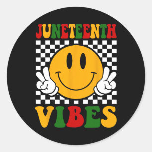 Juneteenth Vibes Boys Girls Kids Black African Ame Classic Round Sticker