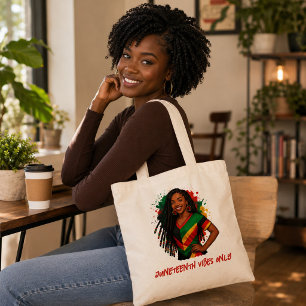 Juneteenth Vibes Only Afrocentric Celebration Tote Bag