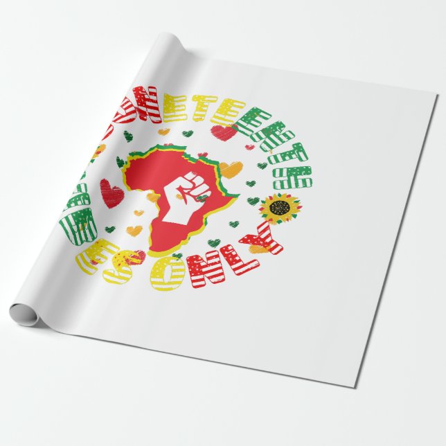 Juneteenth Vibes Only Celebrate Freedom! Wrapping Paper (Unrolled)