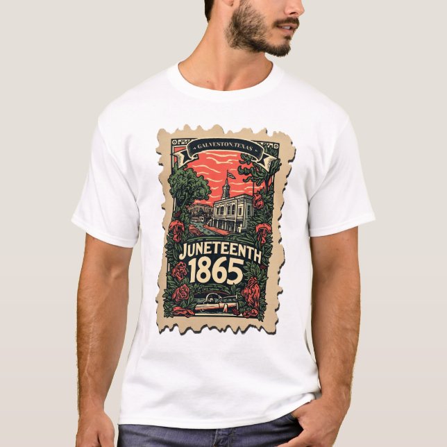 Juneteenth vintage postage stamp T-Shirt (Front)