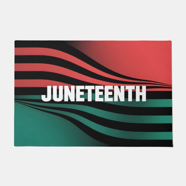 Juneteenth Wavy Stripes Design Doormat (Front)