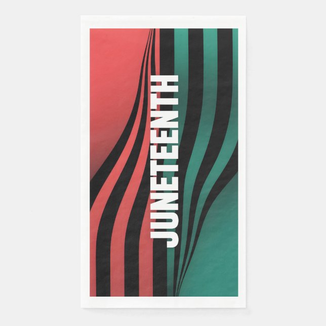 Juneteenth Wavy Stripes Design Napkin (Front)
