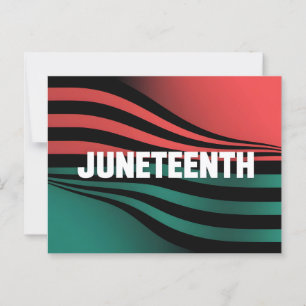 Juneteenth Wavy Stripes Design Postcard