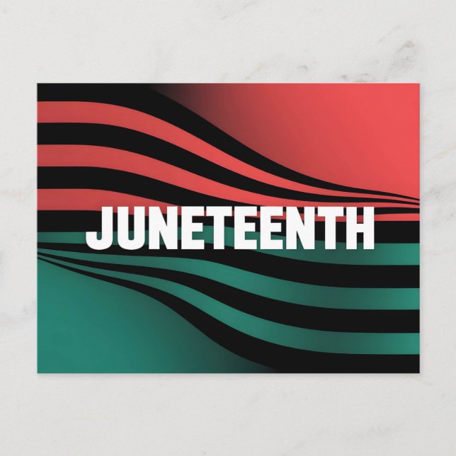 Juneteenth Wavy Stripes Design Postcard (Front)
