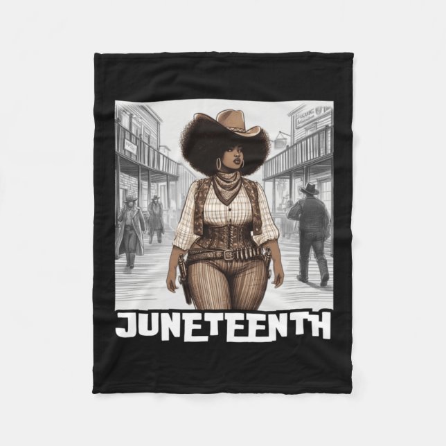 Juneteenth Wild West  Fleece Blanket (Front)