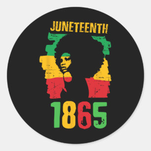 Juneteenth Women 1865 Celebrate African American F Classic Round Sticker