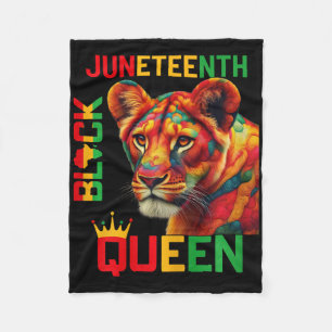 Juneteenth Women African American Black Lioness 18 Fleece Blanket
