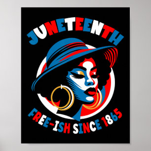 Juneteenth Women Black Freedom Day 1865 Red White Poster