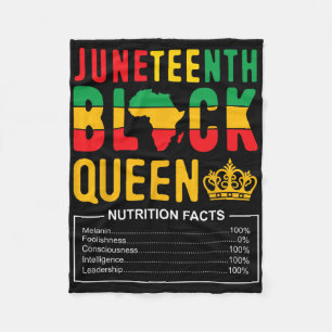 Juneteenth Women Black Queen Nutritional Facts 186 Fleece Blanket