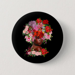 Juneteenth Women Flower Black History Outfit Drug 6 Cm Round Badge