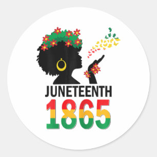 Juneteenth Women Girls Kids Flag 1865 Classic Round Sticker