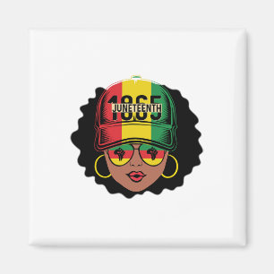 Juneteenth Women Girls Queen African American Blac Magnet