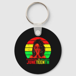 Juneteenth Women Loc'd Hair Remebering My Ancestor Key Ring