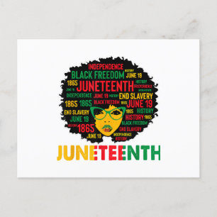 Juneteenth Women Queen African American Black Afro Postcard