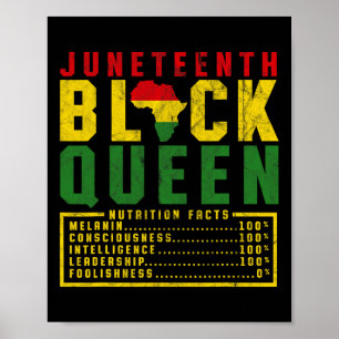 Juneteenth Women's Black Queen Diet Melanin Black Poster