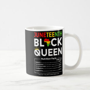 juneteenth womens black queen nutritional facts 4t coffee mug