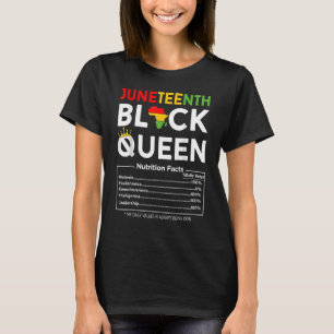 Juneteenth Womens Black Queen Nutritional Facts 4t T-Shirt