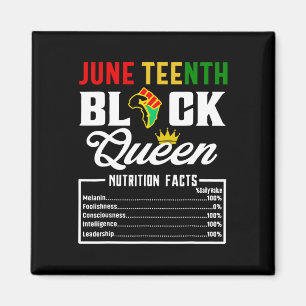 Juneteenth Womens Black Queen Nutritional Facts Fr Magnet