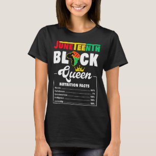 Juneteenth Womens Black Queen Nutritional Facts Fr T-Shirt