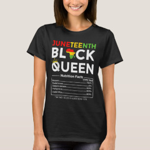 Juneteenth Womens Black Queen Nutritional Facts T-Shirt