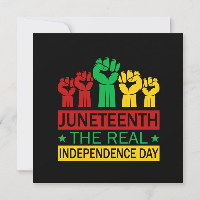 Juneteenth Word Art Pan Africa Colours Square  (Front)