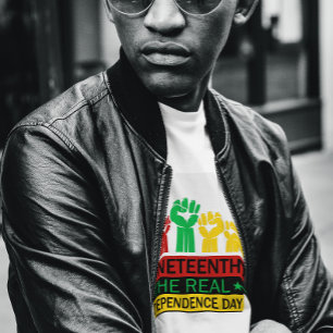 Juneteenth Word Art Pan Africa Colours T-Shirt