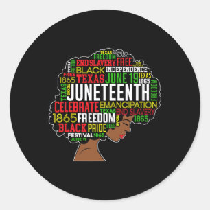 Juneteenth Word Cloud Black Freedom Black History Classic Round Sticker