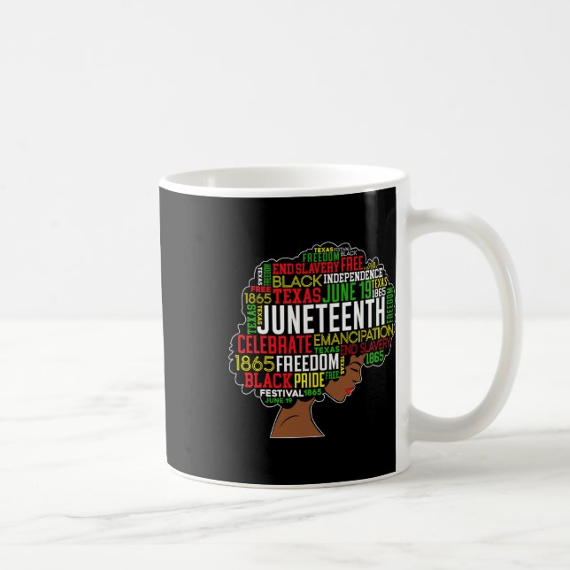 Juneteenth Word Cloud Black Freedom Black History  Coffee Mug (Right)