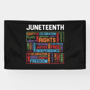 Juneteenth Words Black History American African Banner