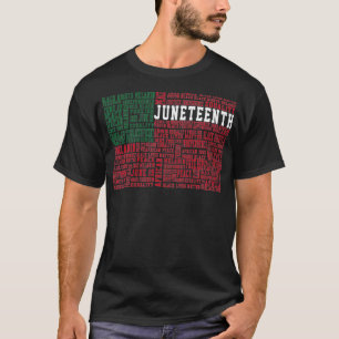 Juneteenth Words Black History Flag Afro American T-Shirt