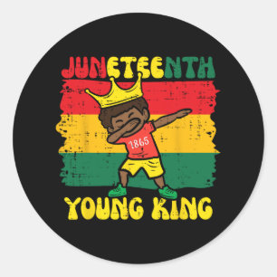 Juneteenth Young King Dab 1865 African Toddler Boy Classic Round Sticker