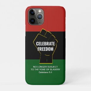 Juneteeth CELEBRATE FREEDOM Customisable Scripture iPhone 11 Pro Case
