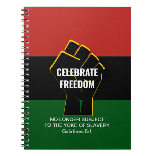 Juneteeth CELEBRATE FREEDOM Customisable Scripture Notebook