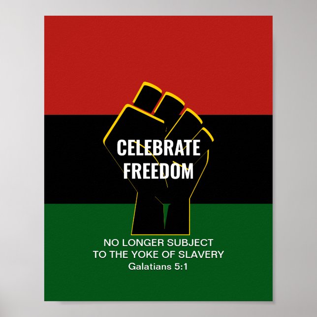 Juneteeth CELEBRATE FREEDOM Customisable Scripture Poster (Front)