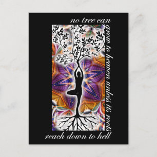 Jung Motivational Quote Tree Roots Heaven Mandala Postcard