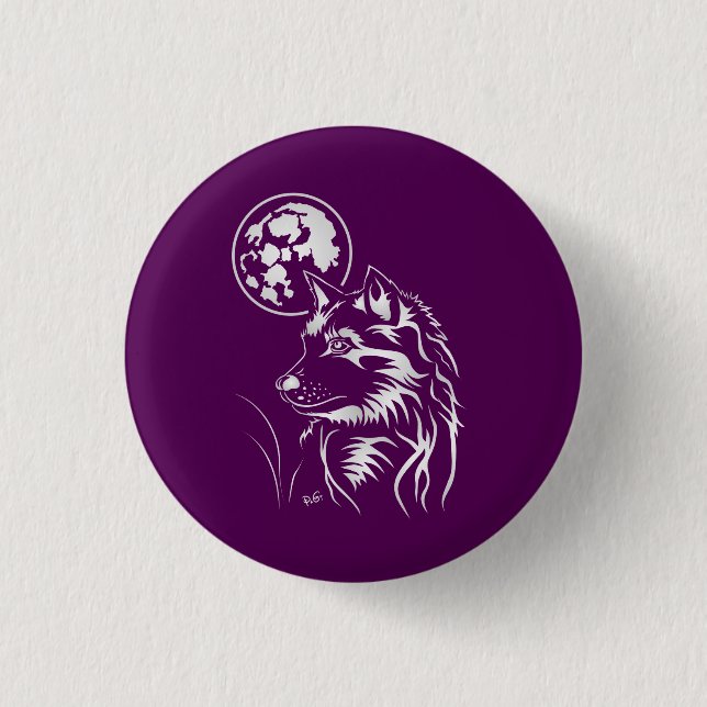 junger träumender Wolf 3 Cm Round Badge (Front)