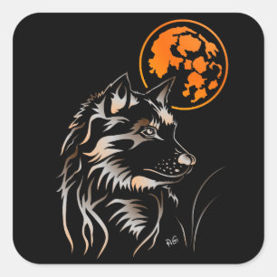 junger träumender Wolf Aufkleber Square Sticker