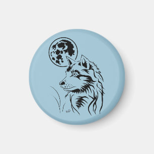 junger träumender Wolf Magnet