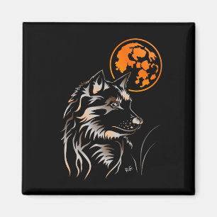 junger träumender Wolf Magnet