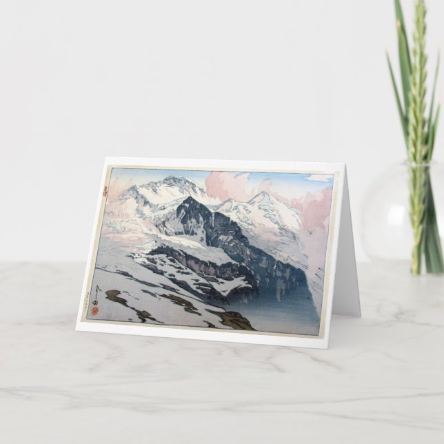 Jungfrau, Hiroshi Yoshida, Woodcut Card (Front)